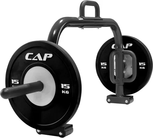 Vista 5 de CAP Barbell Barra de trampa abierta Deluxe - Barra hexagonal y de encogimiento para pesas olímpicas y estándar