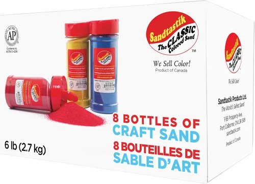 Vista 2 de Sandtastik Juego de iniciación de arte de arena de 8 colores Juego de botellas - 12oz