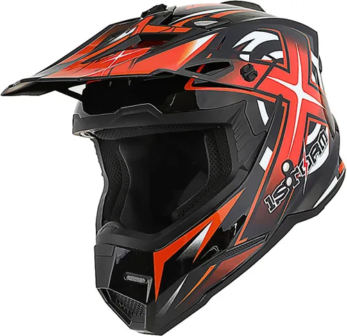 Vista 17 de 1Storm Casco de Motocross para Jóvenes Niños BMX MX Casco de Bicicleta Adolescente Estilo de Carreras; Azul de Carreras + Gafas + Paquete de Guantes