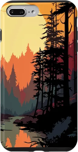 Vista 9 de Funda para iPhone 14 Forest And Nature Pine Tree Sun para mujeres y hombres