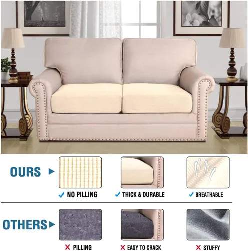 Vista 175 de H.VERSAILTEX Fundas de Cojín de Asiento Individuales Super Elásticas Fundas de Sofá Fundas de Cojín de Sofá Fundas Deslizables Juegos Tela de Sarga