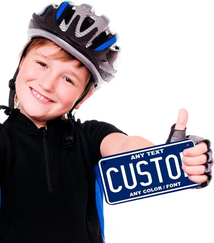 Vista 9 de Placa de Nombre Vintage Personalizada Coche Infantil Motocicleta Bicicleta Bici Patinete Eléctrico 3 Tamaños Texto Personalizado