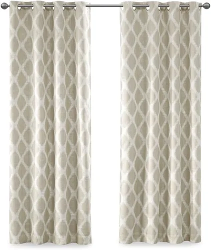 Vista 18 de Sun Smart Blakesly Cortinas opacas para ventana de patio, estampado Ikat, decoración de sala de estar, decoración de sala de estar, cortina