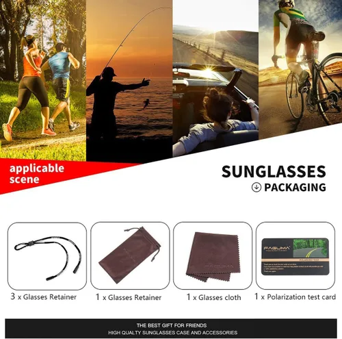 Vista 15 de Gafas de sol deportivas polarizadas para hombres, ciclismo, conducción, pesca, protección UV400