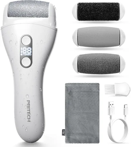 Vista 8 de Removedor de callos de pies para pies, herramienta de pedicura recargable IPX7 impermeable para pies, 2 velocidades y limpiador electrónico Turbo