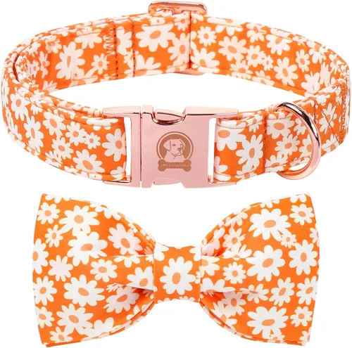 Vista 10 de MR. CHUBBYFACE - Collar de perro de San Valentín con corbatín, lindo collar de perro con corazón azul con hebilla de metal, collar de algodón