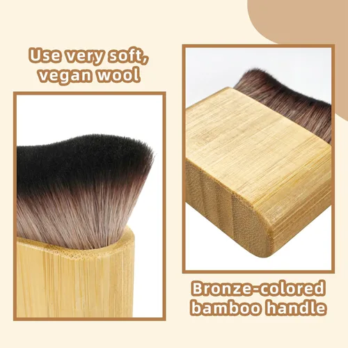 Vista 4 de Kabuki Brush - Brocha bronceadora y autobronceadora, mejora para maquillaje facial y corporal