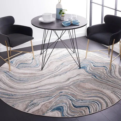 Vista 32 de SAFAVIEH Meadow Collection - Alfombra para pasillo, 2 x 7 pies, azul y gris, diseño abstracto moderno, no desprende pelusa y de fácil cuidado, ideal