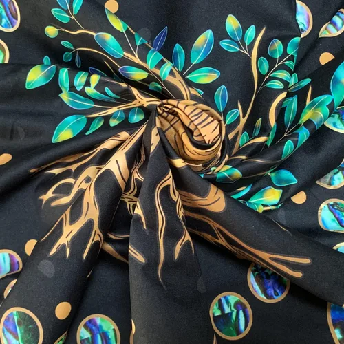Vista 7 de Tapiz de árbol de la vida para dormitorio, tapiz de mandala hippie estético, naturaleza espiritual, tapices de árbol de abulón y dorado, tapiz
