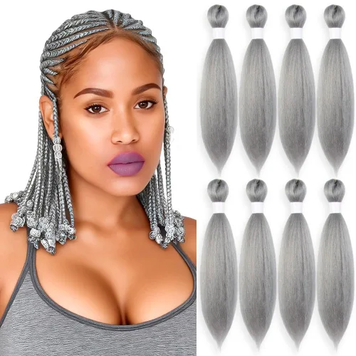 Vista 91 de Cabello trenzado burdeos, 10 pulgadas, 4 paquetes Cabello preestirado, trenzas de ganchillo cortas y rectas, textura Yaki, fibra sintética