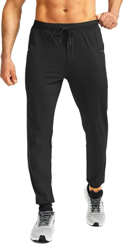 Vista 2 de G Gradual Pantalones deportivos para hombre con bolsillos con cremallera, elásticos, cónicos, pantalones deportivos para hombre, entrenamiento