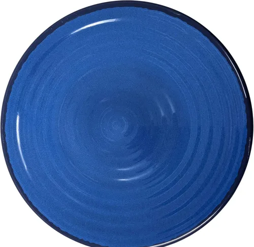 Vista 2 de Gianna's Home Juego de vajilla de plástico pesado de melamina moderna de 12 piezas (azul)