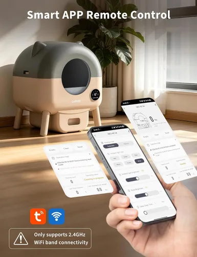 Vista 7 de Aptliton Caja de arena automática para gatos autolimpiante, gran capacidad