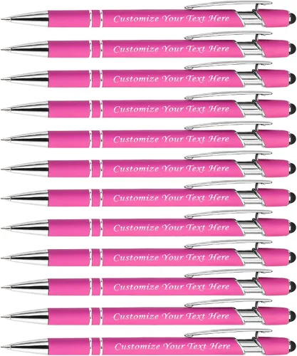 Vista 35 de Bolígrafos personalizados con punta de lápiz digital, bolígrafos grabados personalizados, bolígrafo de bola de tacto suave, bolígrafos con nombre