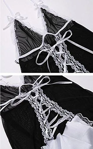 Vista 6 de Alljoin Traje de sirvienta, disfraz de sirvienta, vestido de sirvienta, lencería sexy para mujer
