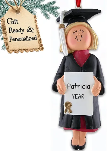 Vista 5 de Adornos de graduación personalizados para la clase de 2025, adornos de árbol personalizados para 2025, regalos de graduación personalizados