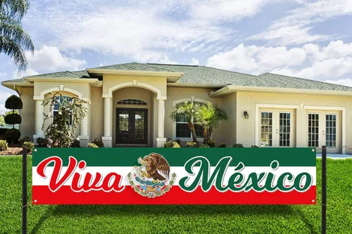 Vista 5 de Nepnuser Viva - Cartel de valla de México, decoración mexicana, Día de la Independencia, 16 de septiembre, cartel de jardín para patio delantero