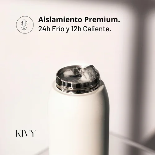 Vista 4 de KIVY Botella de agua de acero inoxidable con pajita 24oz - 24h fría 12h Rojo oscuro