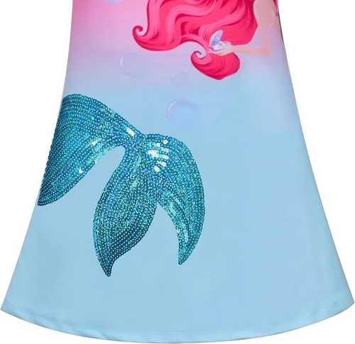 Vista 4 de Sunny Fashion Camiseta de vestir para niñas, con apliques de ardilla, talla 3-8, Rosado