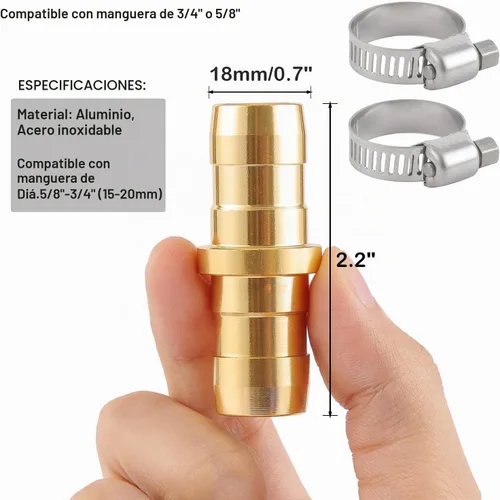 Vista 2 de Paquete de 2 piezas de reparación de conectores de manguera