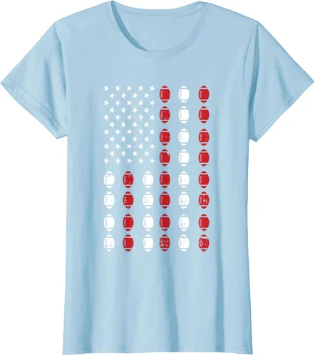 Vista 20 de Camiseta patriótica de jugador atleta del 4 de julio de fútbol americano, Negro