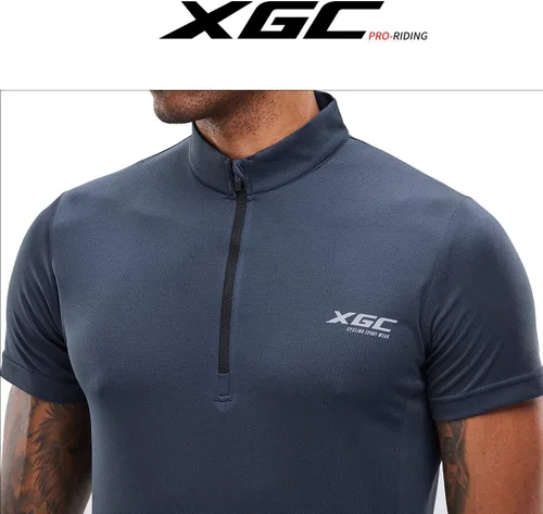 Vista 5 de XGC - Maillot de ciclismo de manga corta para hombre con tejido transpirable de secado rápido
