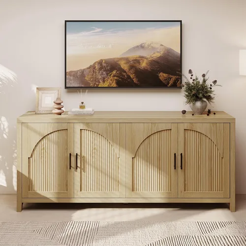 Vista 13 de Bestier Aparador moderno de 37" con almacenamiento, roble negro
