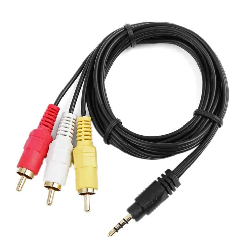 Vista 4 de MaxLLTo Mini 0.138 in 4-DIN AV macho a 3 RCA AV macho A/V Audio Video TV Cable Cable Cable Cable para videocámara digital Canon Optura Pi Xi 10 20