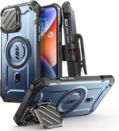 Vista 11 de SUPCASE Funda para iPhone 14 Pro Max con Cubierta de Cámara y Soporte (UB Mag XT), [Compatible con MagSafe] [Clip de Cinturón Integrado] Funda