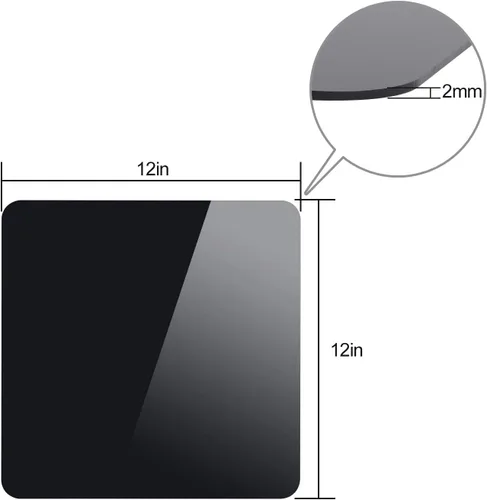 Vista 3 de KINJOEK - Mesa elevadora reflectante negra acrílica para fotografía profesional de productos, 12 x 12 pulgadas, 11.8 x 11.8 in, para fotografía