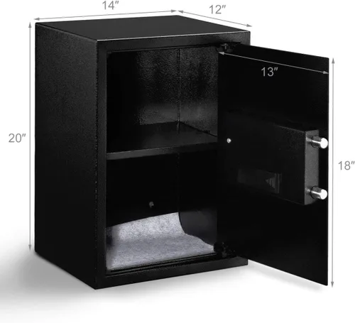 Vista 4 de Happygrill Caja fuerte electrónica digital, caja fuerte grande del gabinete de seguridad de la cerradura del teclado para el banco del hotel