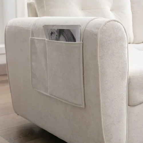 Vista 7 de Sofá seccional en forma de L, moderno sofá modular con diván de almacenamiento, sofá esquinero tapizado en forma de L con soporte para tazas