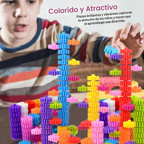 Vista 3 de Juguetes de bloques de construcción STEM para niños – Equipo educativo y seguro entrelazado juego de construcción – Desarrollar la creatividad