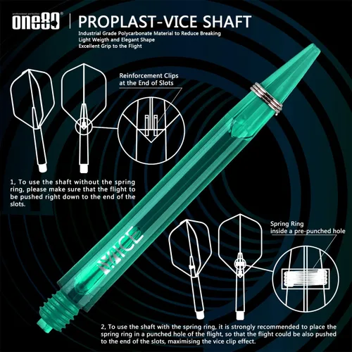 Vista 4 de ONE80 - Dardo de punta de acero profesional de tungsteno 90% VHD, estilo barril con vuelos extra, ejes y sacapuntas, caja de regalo con empaque