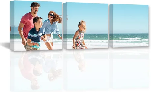 Vista 8 de DOARTDO Lienzo decorativo para pared, 3 paneles, impresiones en lienzo personalizadas con fotos familiares de tu boda, decoración del hogar listo