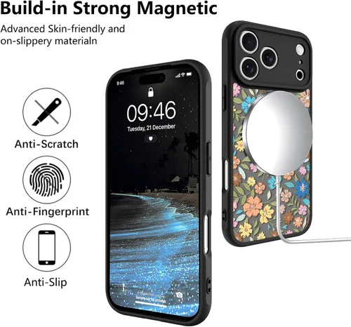 Vista 69 de KANGHAR - Funda compatible con iPhone 11, diseño de leopardo negro, textura de neumático antideslizante, a prueba de golpes, funda protectora