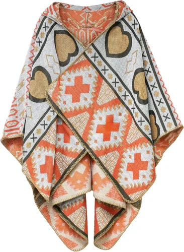 Vista 8 de Uyuni Poncho con volantes estilo chal bohemio para mujer, holgado, vintage