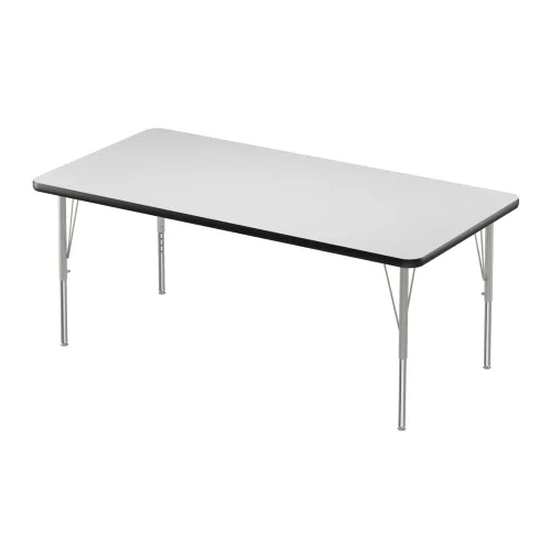 Vista 12 de Correll - Mesa rectangular de actividades para el aula de 30 x 60 pulgadas, altura ajustable (19-29 pulgadas), parte superior de granito gris, borde