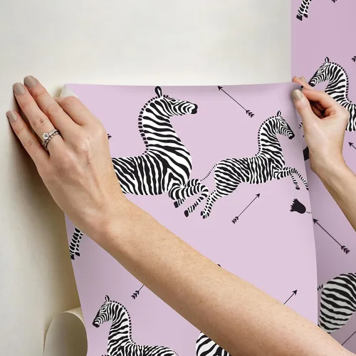 Vista 6 de Scalamandre Lilac Zebra Safari - Papel tapiz autoadhesivo