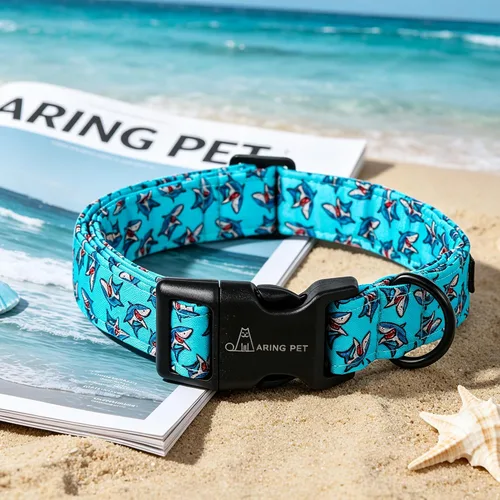 Vista 299 de Aring Pet Collar de algodón, ligero y ajustable, con hebilla de liberación rápida, para perros pequeños, medianos y grandes, para cachorros, S, Hoja
