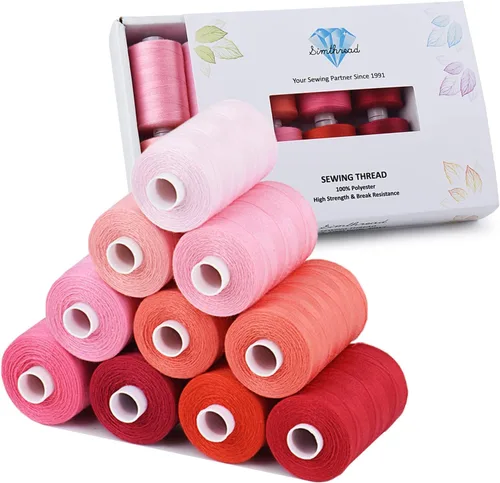 Vista 13 de Simthread Hilo de coser multiusos, 42 carretes surtidos de poliéster de 1000 yardas para costura, prácticos hilos de coser de poliéster para máquina