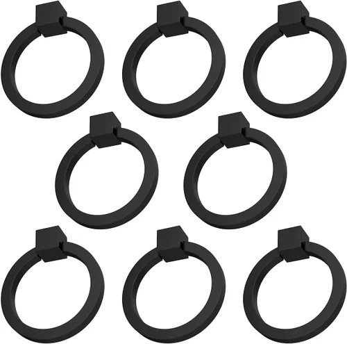 Vista 13 de RZDEAL 2 tiradores de latón macizo de 2.0 x 1-7/9 pulgadas para cajones de aparador, tiradores de anillo de muebles, manijas de puerta de armario