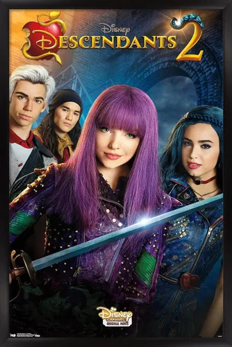 Vista 8 de Trends International Disney Descendants 2 - Póster de pared de una hoja, 14.725 x 22.375 pulgadas, versión enmarcada de madera de granero