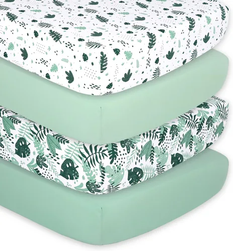 Vista 10 de The Peanutshell Sábanas de cuna, neutrales, juego de sábanas ajustables para cama de bebé, colchón de cuna de tamaño estándar, 52 x 28 pulgadas