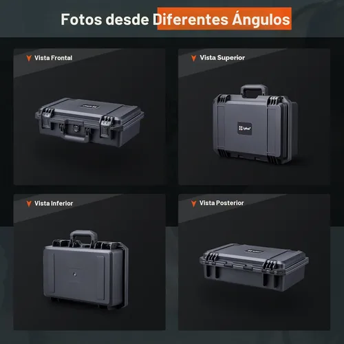 Vista 6 de Lykus HC-3910 Estuche rígido impermeable con espuma, tamaño interno 14.76
