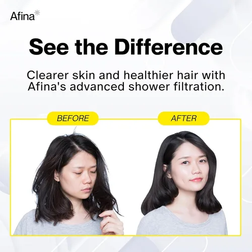 Vista 4 de Afina Cabezal de ducha filtrado, filtro de ducha para agua dura, mejora la piel y el cabello eliminando el cloro y los productos químicos tóxicos
