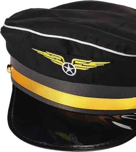 Vista 5 de Beelittle Kit de disfraz de capitán piloto de aerolínea, juego de accesorios de vestir con gafas de sol de aviador