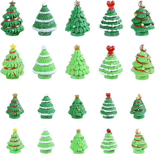Vista 11 de 8 mini figuras de Navidad, Papá Noel, muñeco de nieve, alce y más, adornos de resina para árbol, jardín, globos de nieve y fiestas