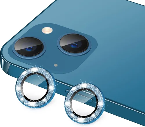 Vista 9 de Protector de Lente de Cámara para iPhone 13 Mini/iPhone 13, Vidrio Templado 9H Anti-Rayones Protector de Pantalla de Cámara de Metal a Prueba