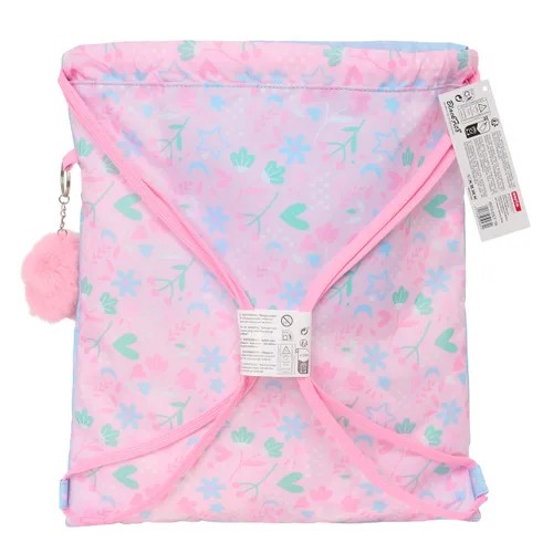 Vista 6 de Bolsa Mochila con Cuerdas BlackFit8 Smile Azul Rosa 35 x 40 x 1 cm